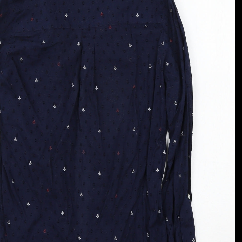 Heyton Womens Blue Basic Button-Up Size 8