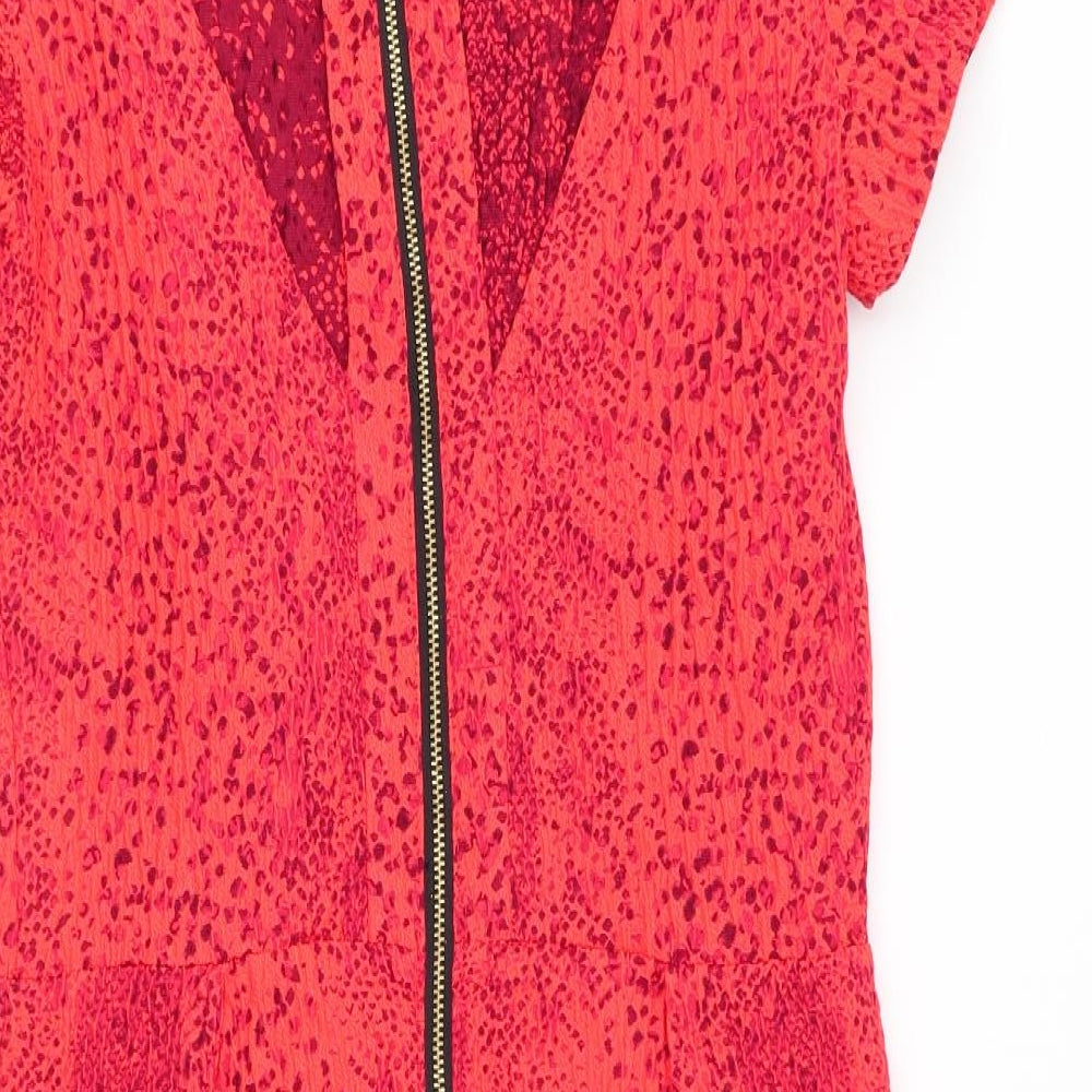 Topshop Womens Orange Fit & Flare Size 8