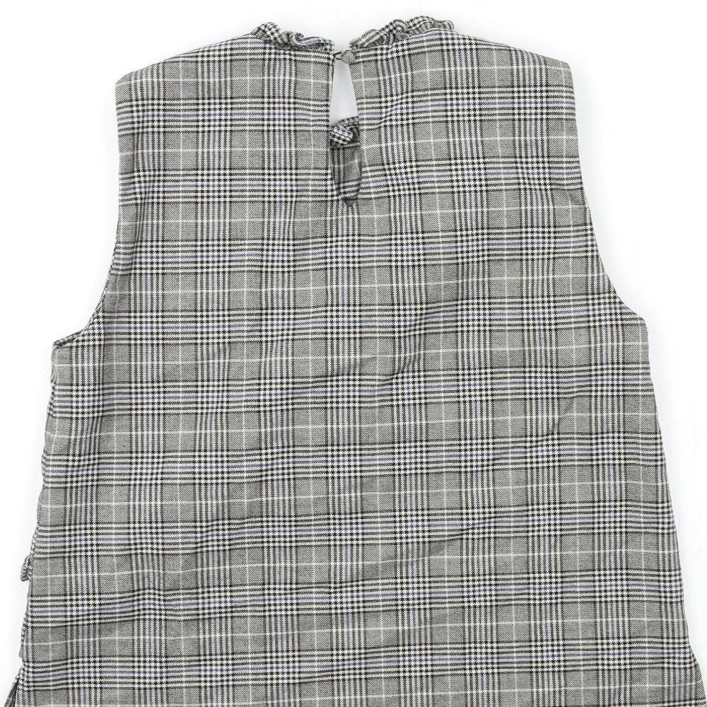 Zara Womens Green Check Basic Tank Size M