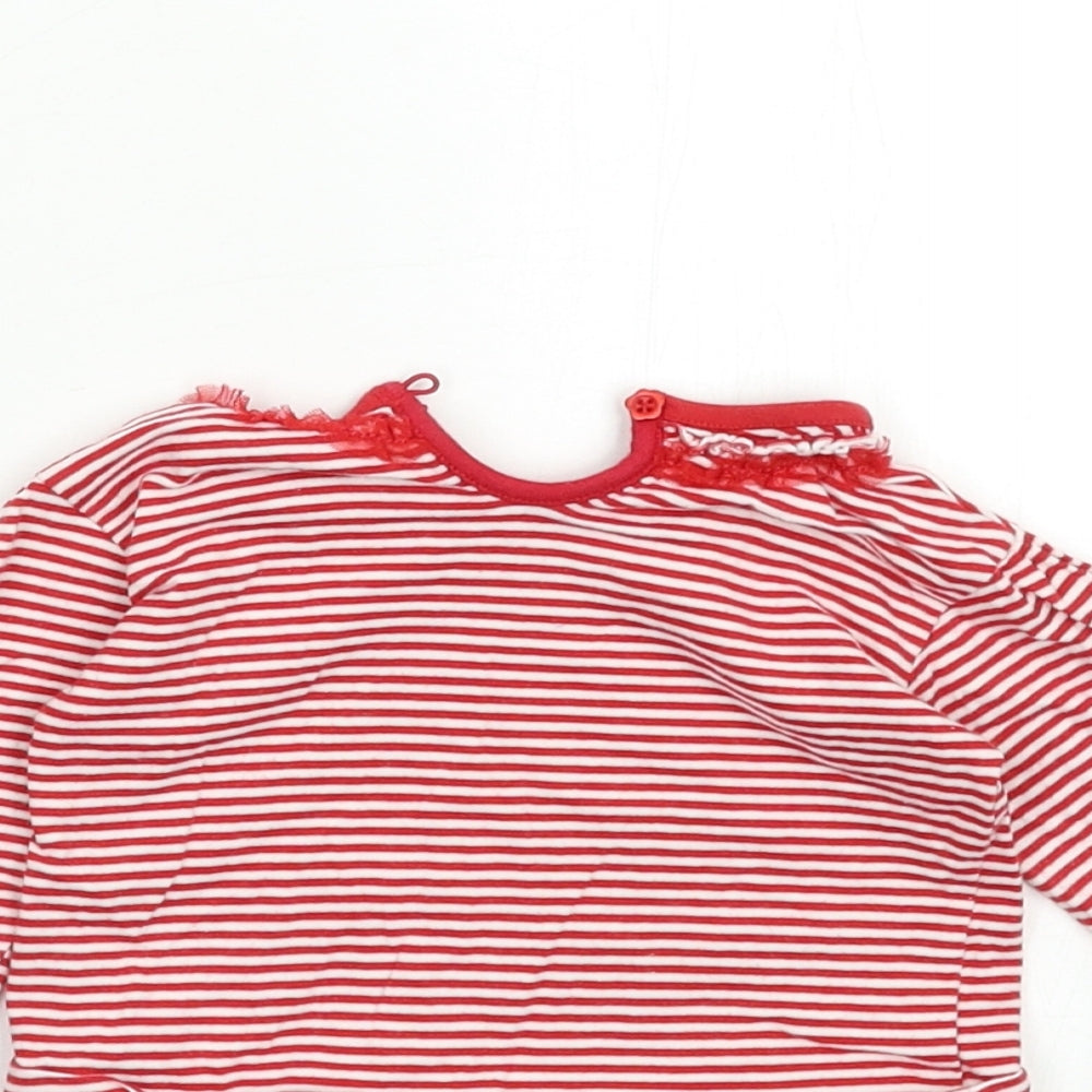 Earlydays Baby Red Striped Basic T-Shirt Size 6-9 Months