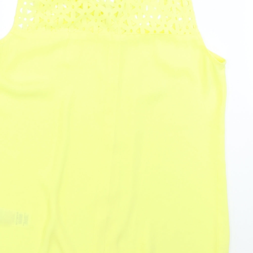 Dorothy Perkins Womens Yellow Basic Button-Up Size 10