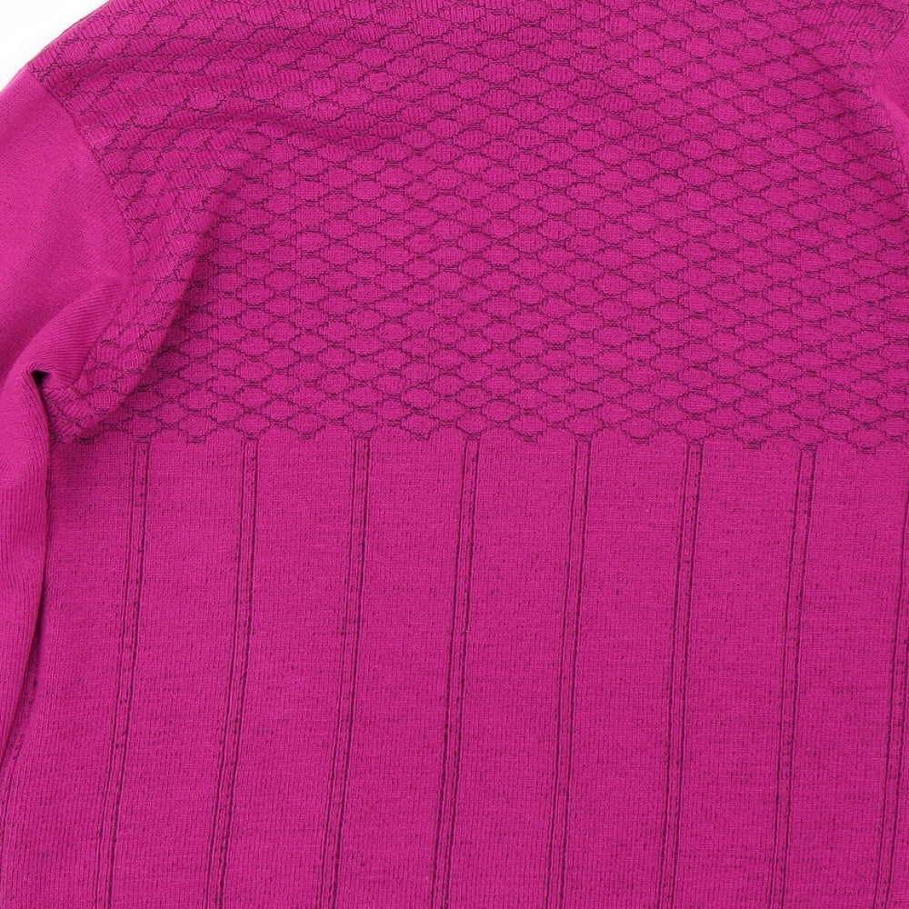 Impressions Womens Purple Striped Pullover Jumper Size M