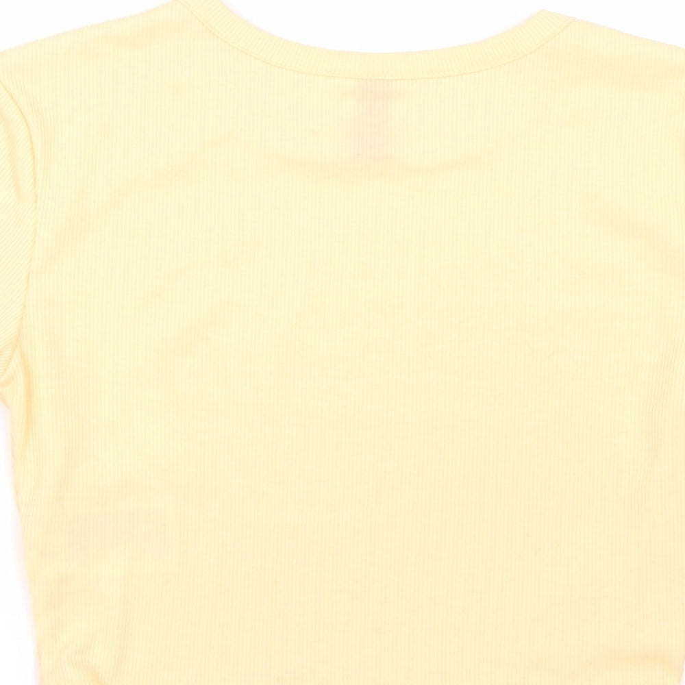 H&M Womens Orange Cropped T-Shirt Size XS