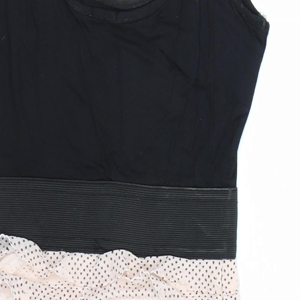 New Look Womens Pink Polka Dot Tank Dress Size 8
