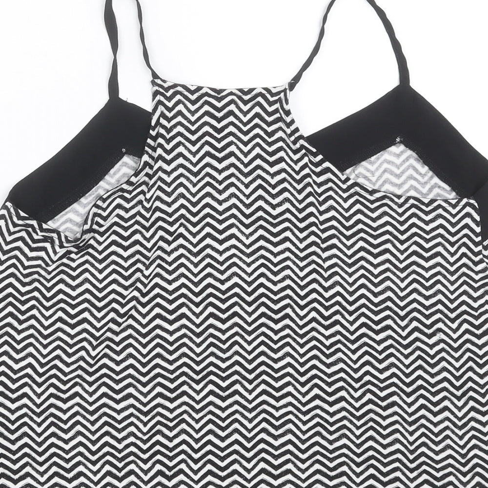 H&M Womens Black Geometric Camisole Blouse Size S