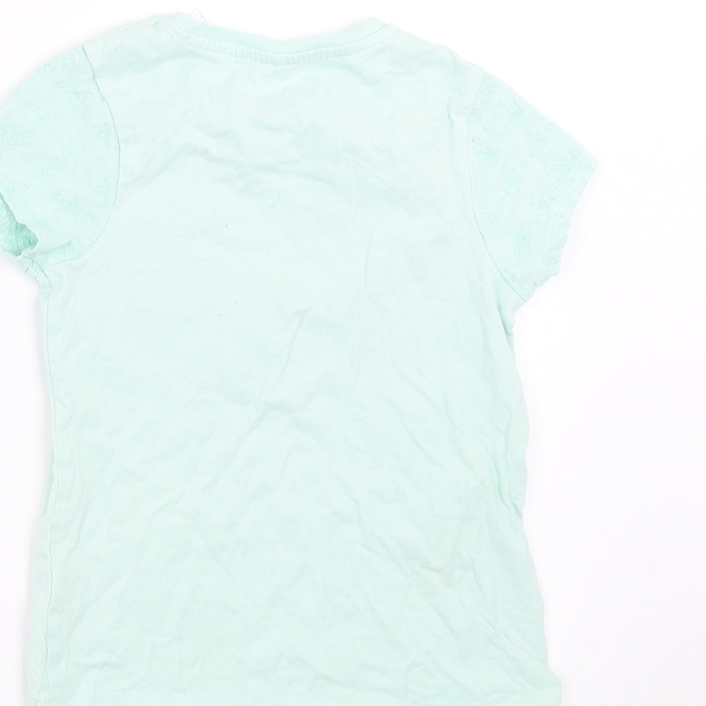 George Girls Green Basic T-Shirt Size 5-6 Years