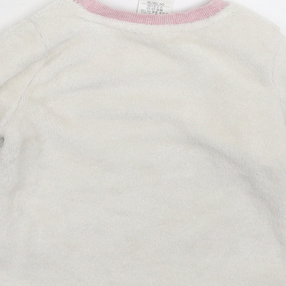 Disney Girls White Solid Top Pyjama Top Size 3 Years