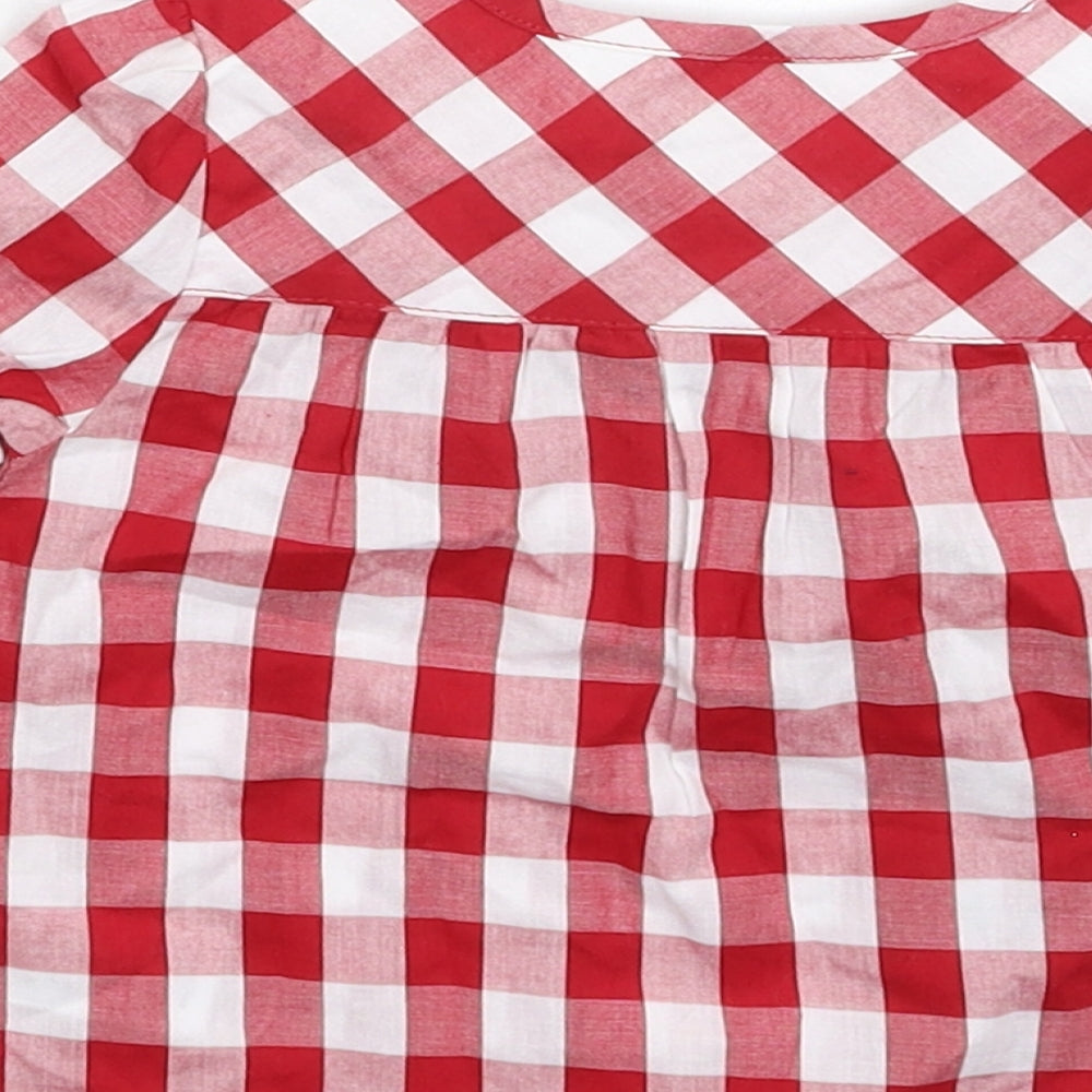 mamas & papas Baby Red Check Basic Button-Up Size 3-6 Months