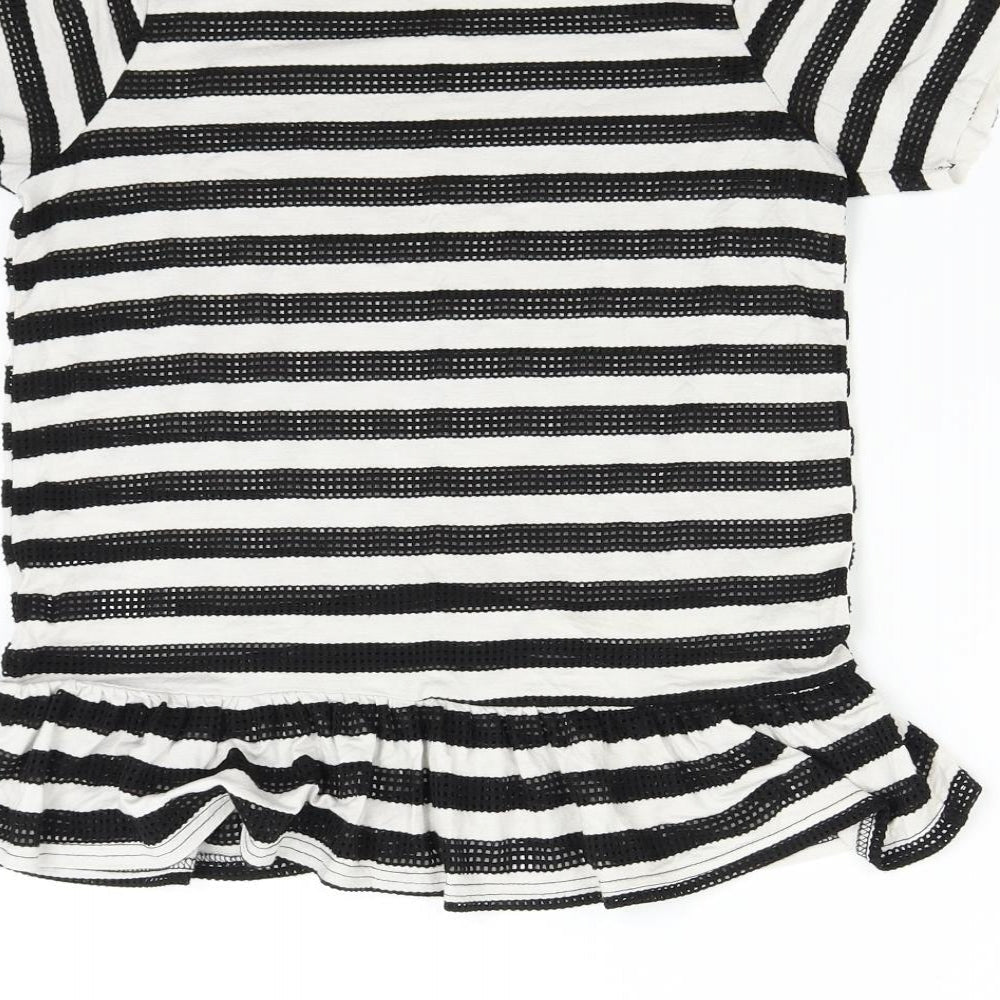 Blonde + Blonde Womens Multicoloured Striped Basic T-Shirt Size 8