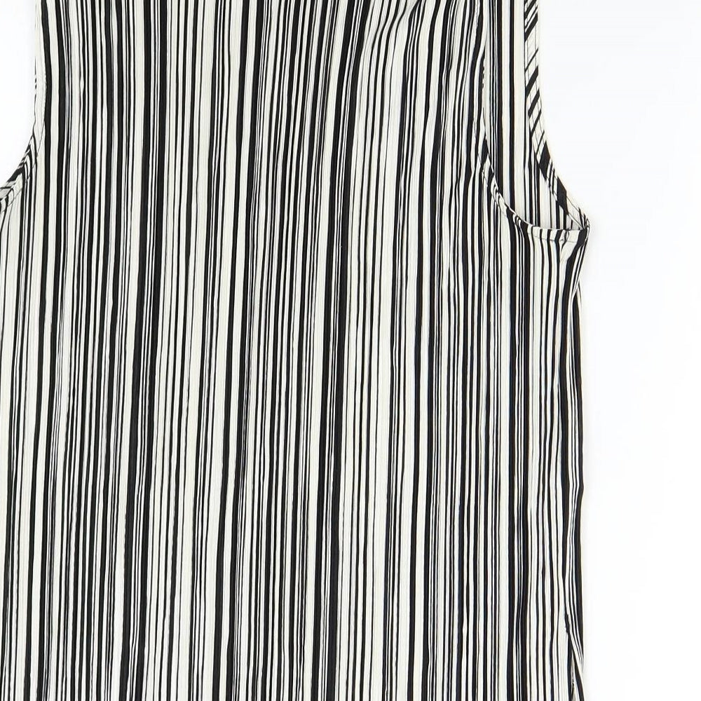 Topshop Womens Multicoloured Striped Basic Blouse Size 8