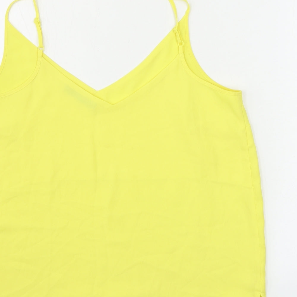 George Womens Yellow Basic Blouse Size 14