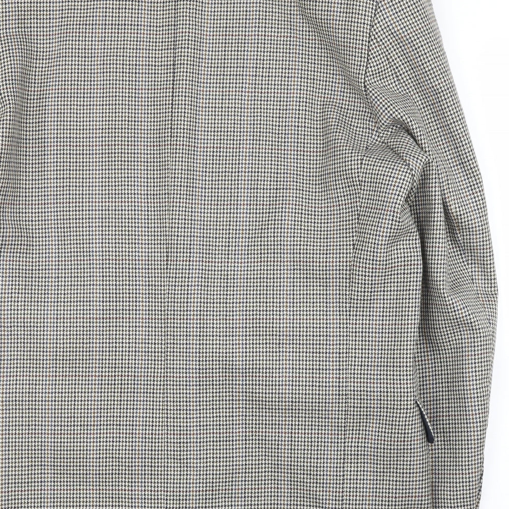 Burton Mens Beige Houndstooth Jacket Suit Jacket Size 40
