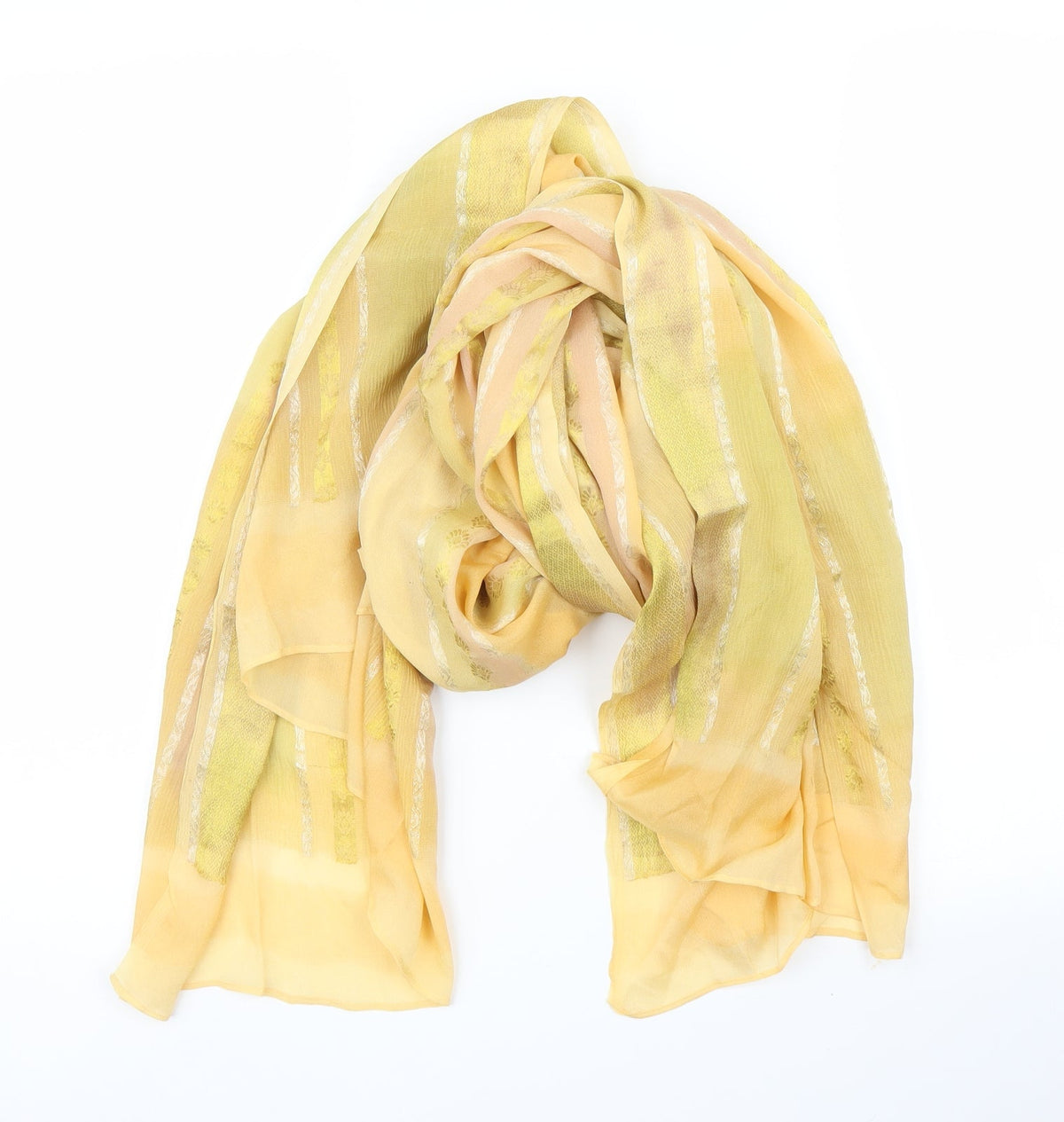 Preworn Unisex Yellow Striped Shawl/Wrap