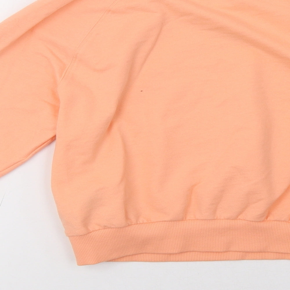 H&M Womens Orange Pullover Sweatshirt Size XS