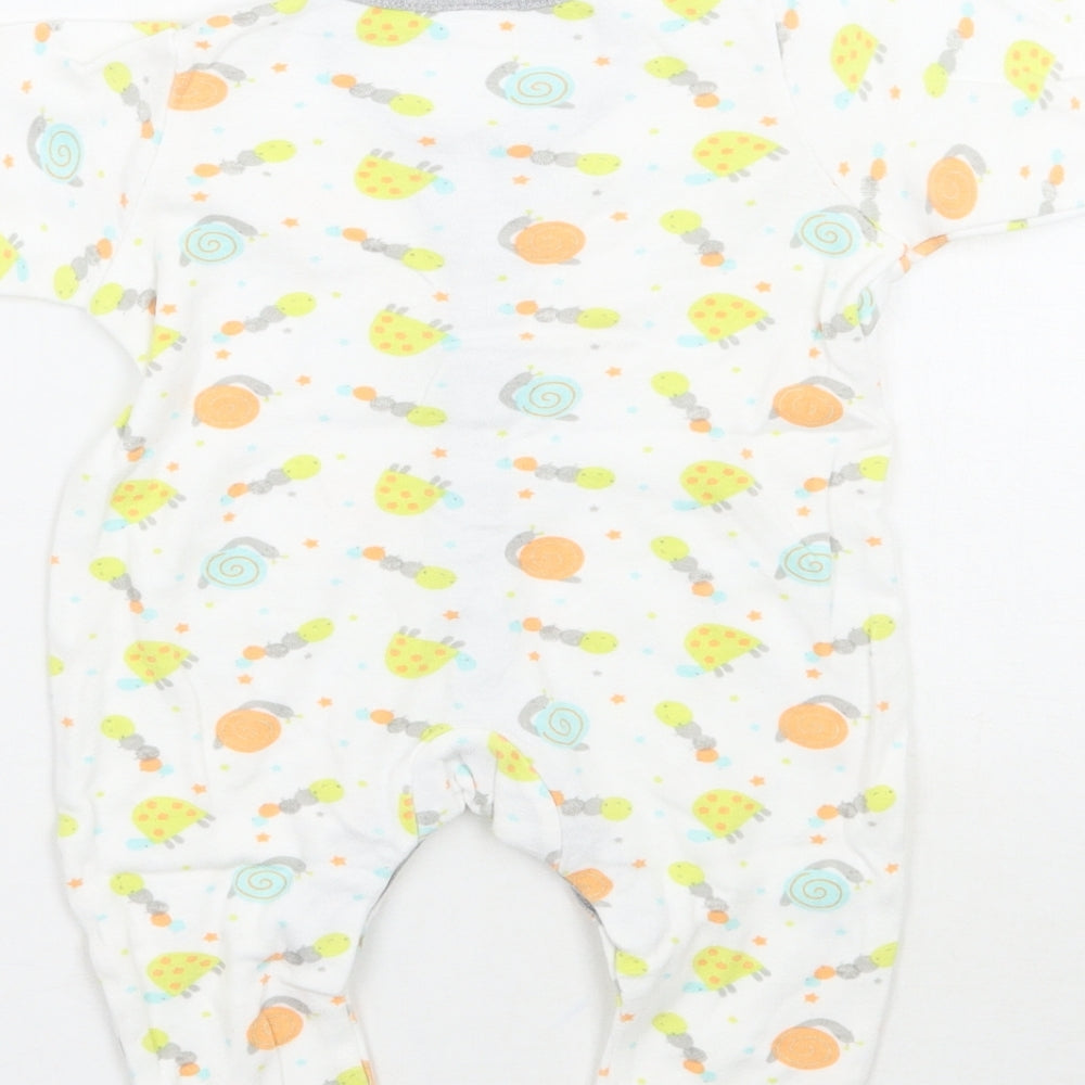 Preworn Baby White Geometric Babygrow One-Piece Size 3-6 Months