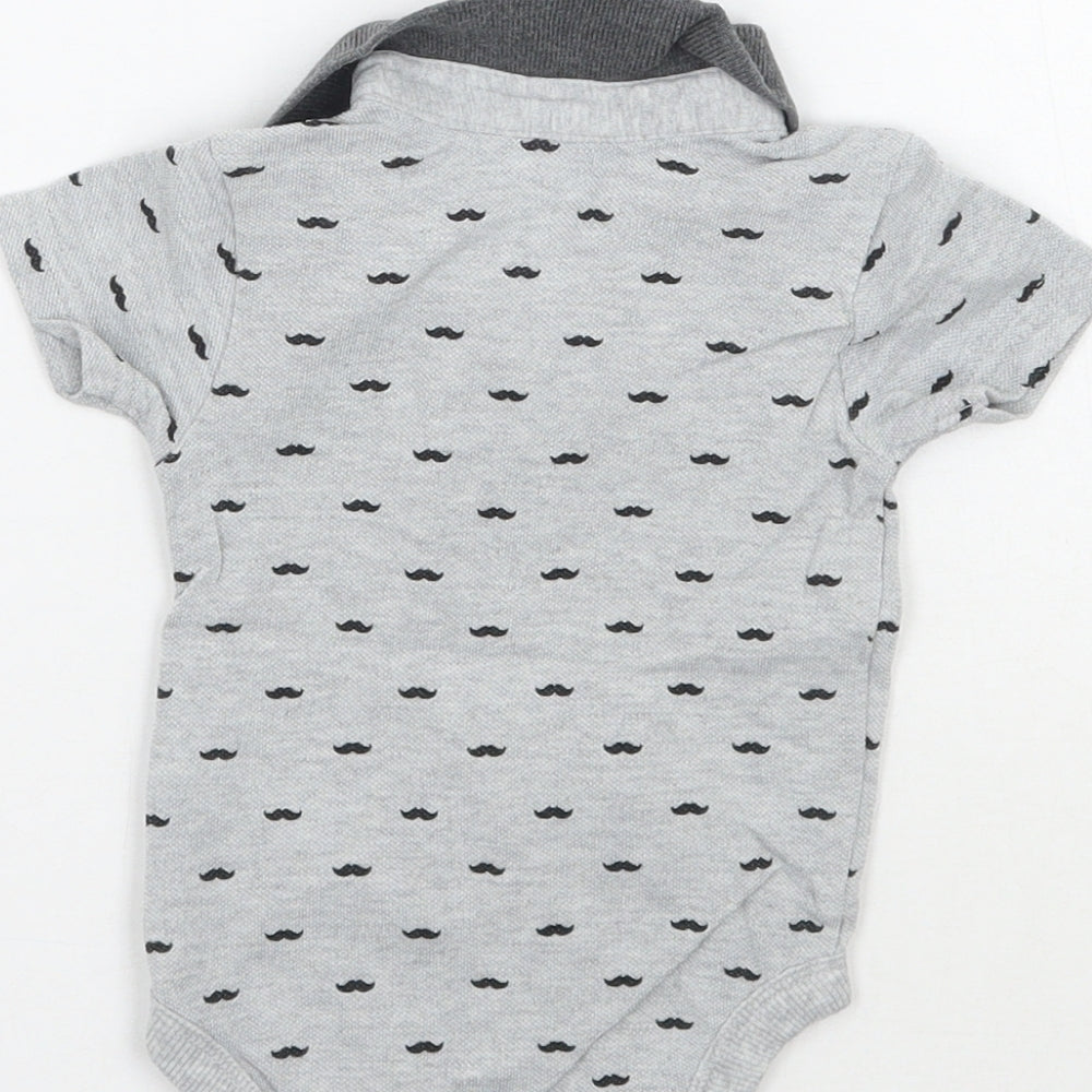 George Baby Grey Geometric Babygrow One-Piece Size 3-6 Months