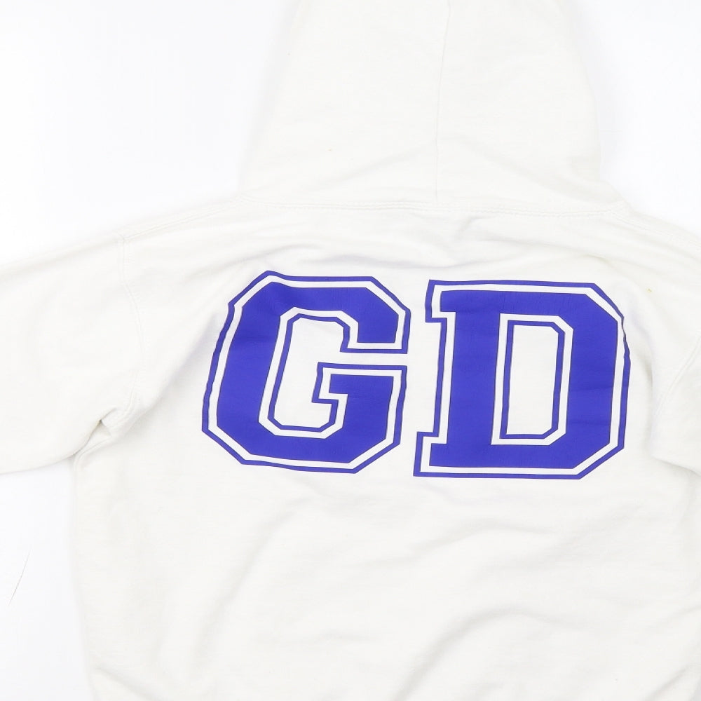 Just Hoods Girls White Pullover Hoodie Size 10-11 Years