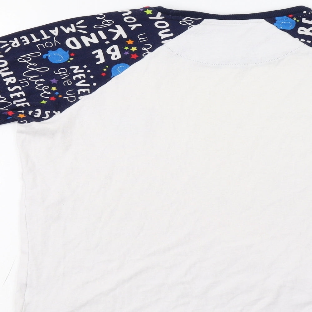 Matalan Womens White Geometric Top Pyjama Top Size S