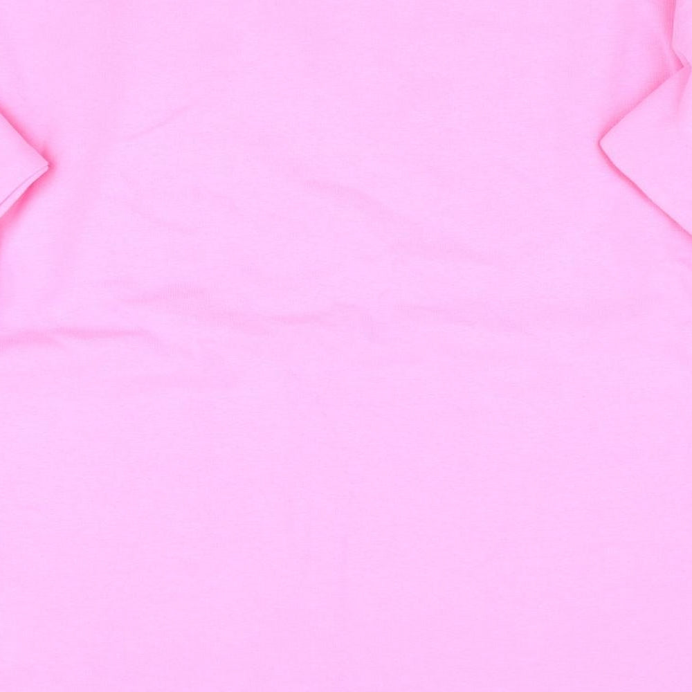 TU Girls Pink Pullover Sweatshirt Size 10-11 Years - Glitter Stripes on arms