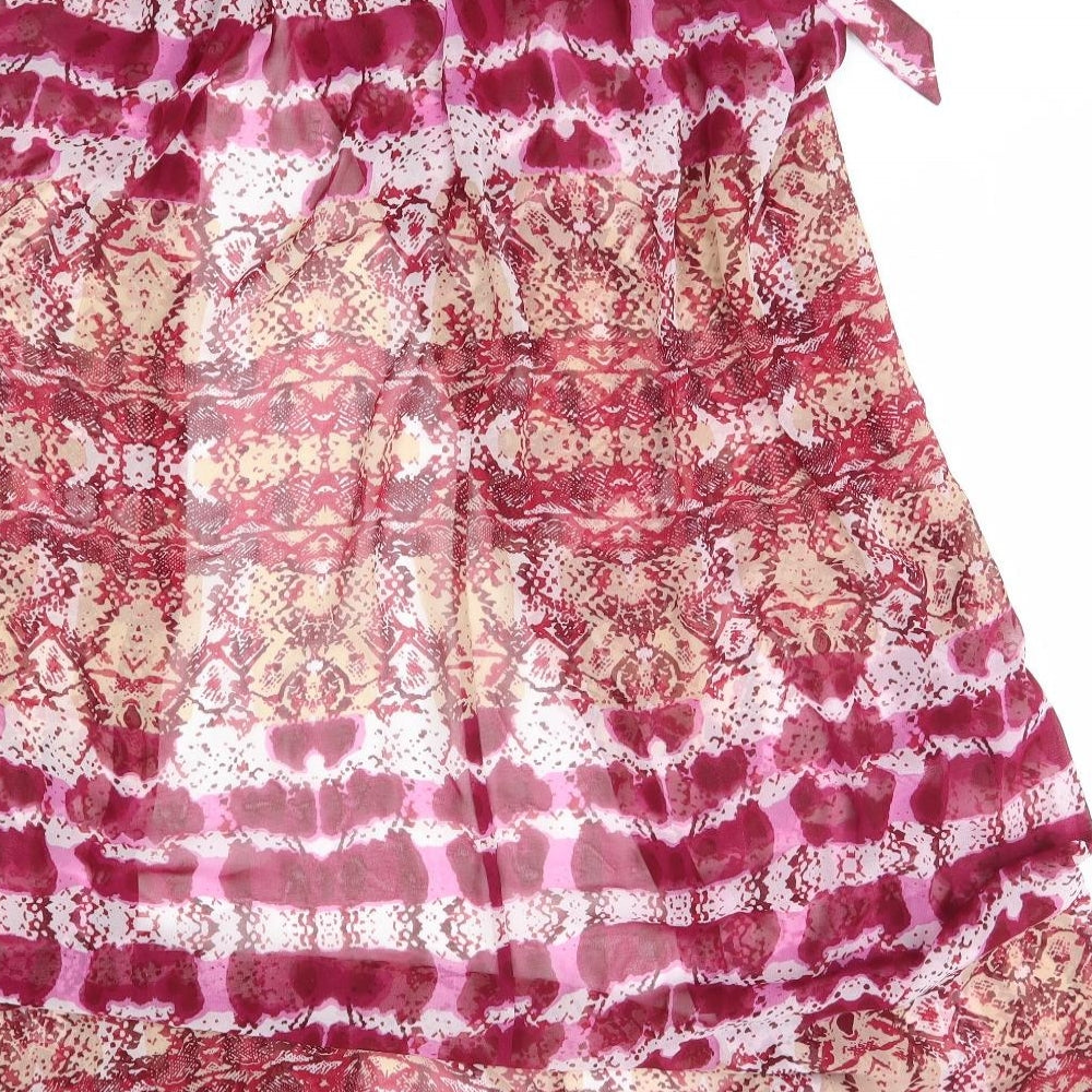 ASOS Womens Pink Striped Wrap Blouse Size 10 - swim cape