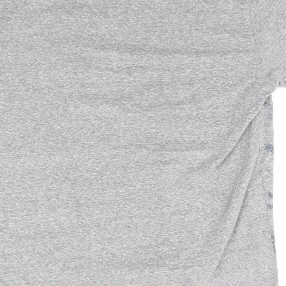 Easy Mens Grey Floral T-Shirt Size M