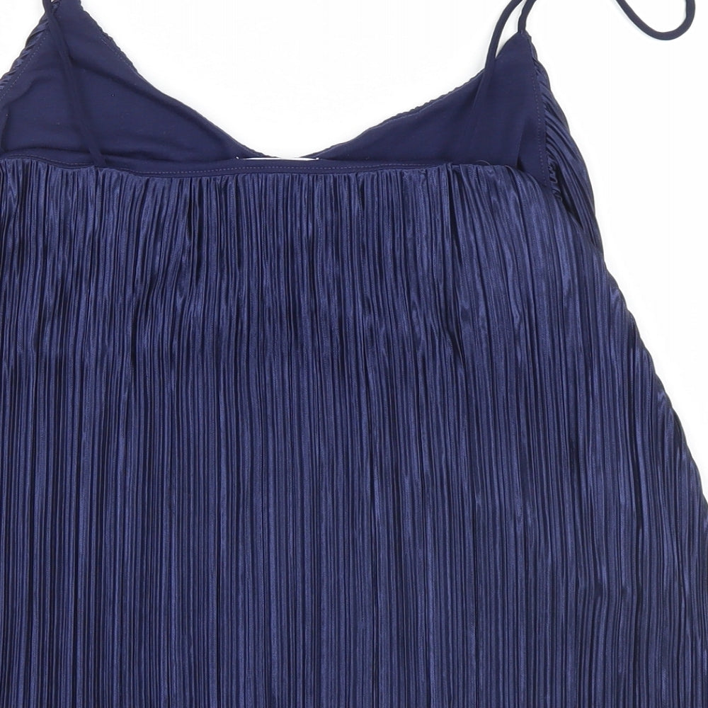H&M Womens Blue Striped Basic Tank Size 6