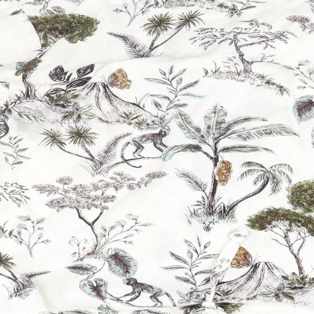 Etam Womens White Floral Basic Button-Up Size XS