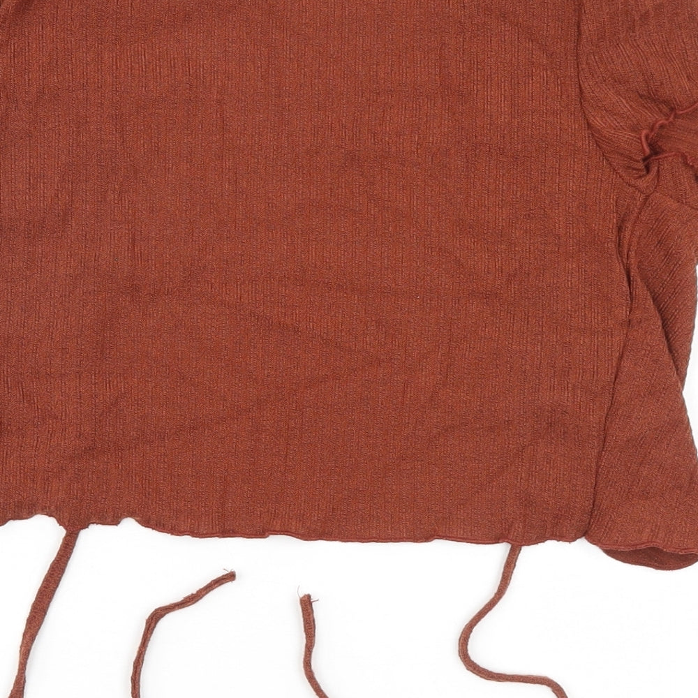 SheIn Womens Brown Basic Blouse Size M