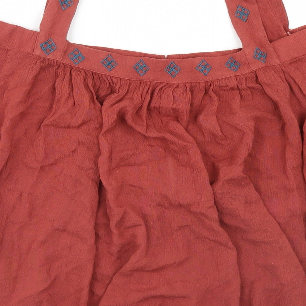 Preworn Womens Brown Basic Blouse Size L