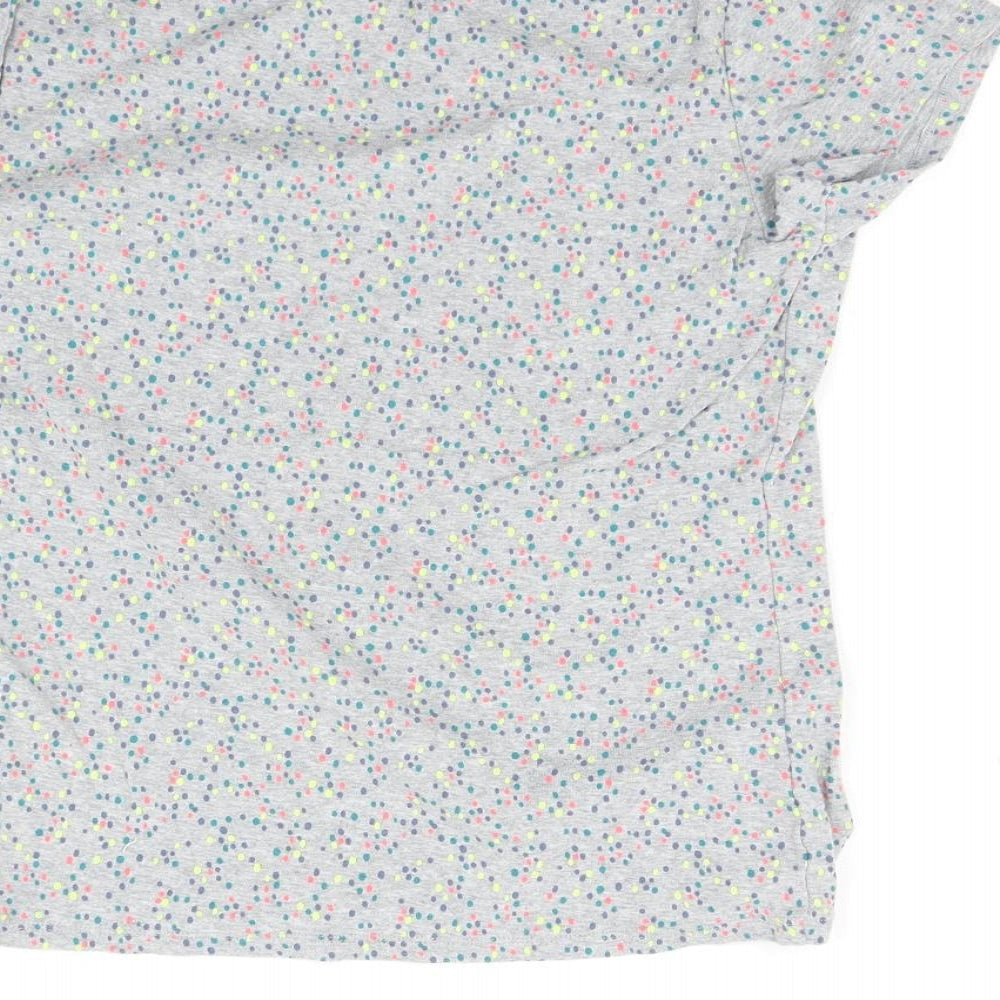 Papaya Womens Grey Polka Dot Basic T-Shirt Size 14