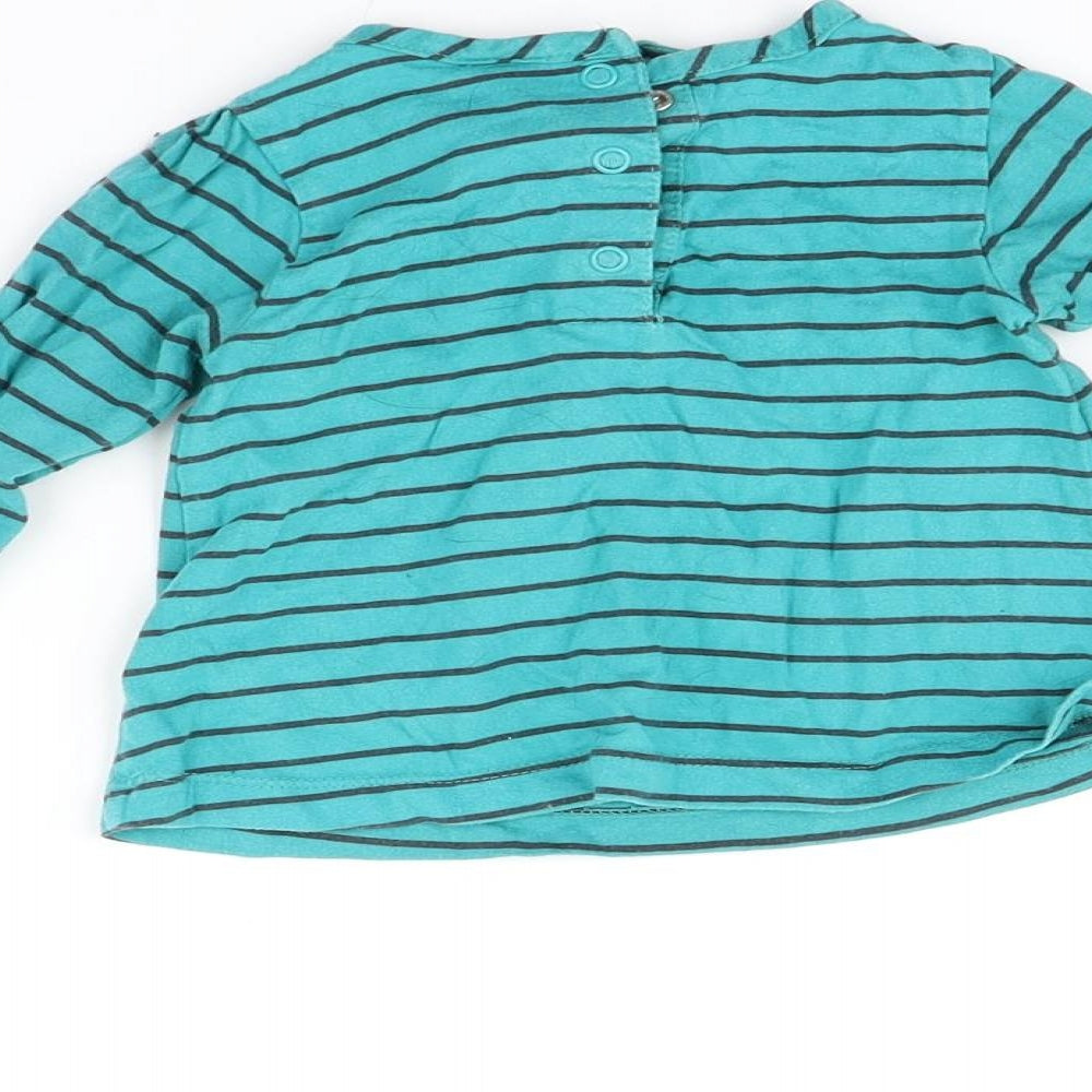 Carters Baby Blue Striped Basic T-Shirt Size 12 Months