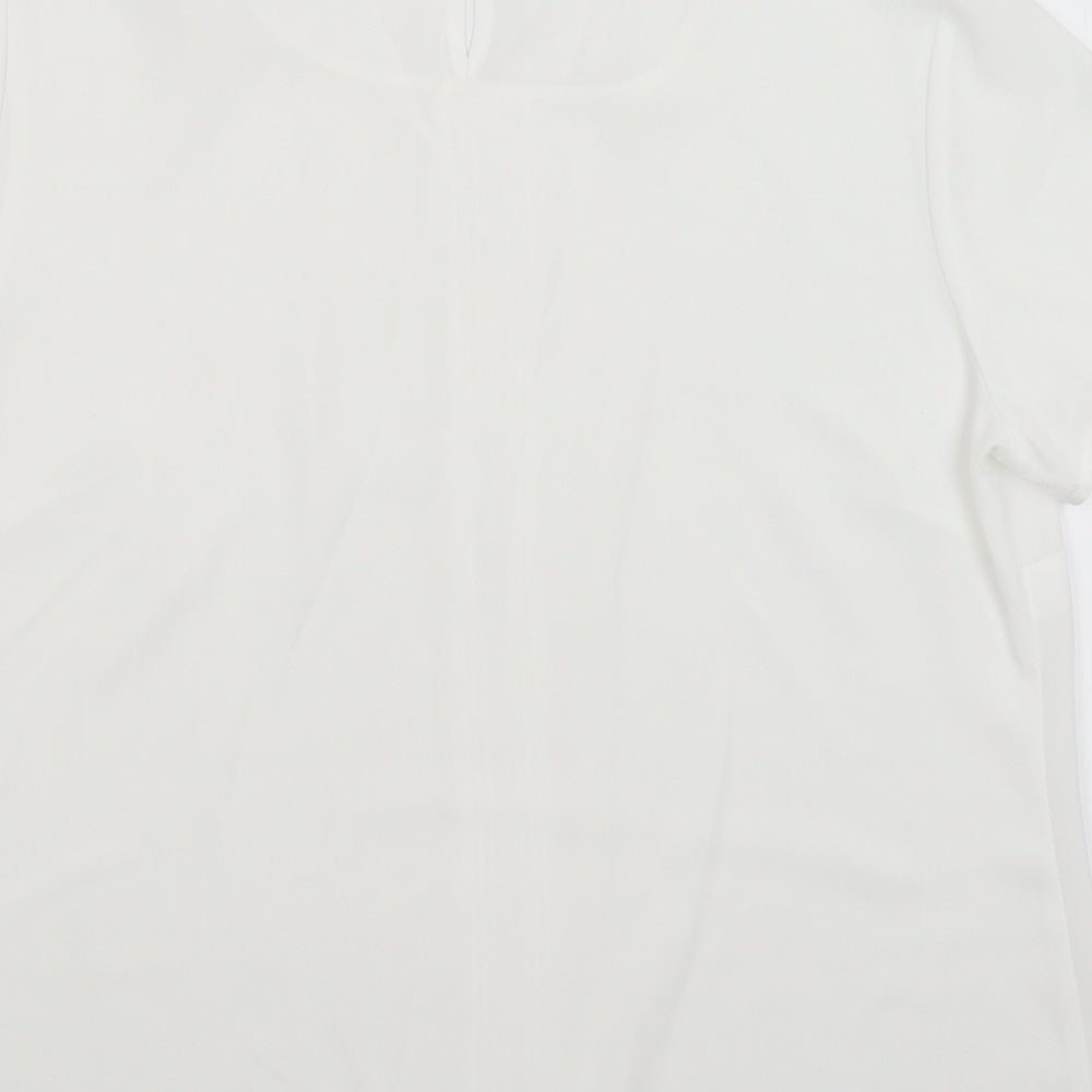 BM Womens White Basic Blouse Size 14