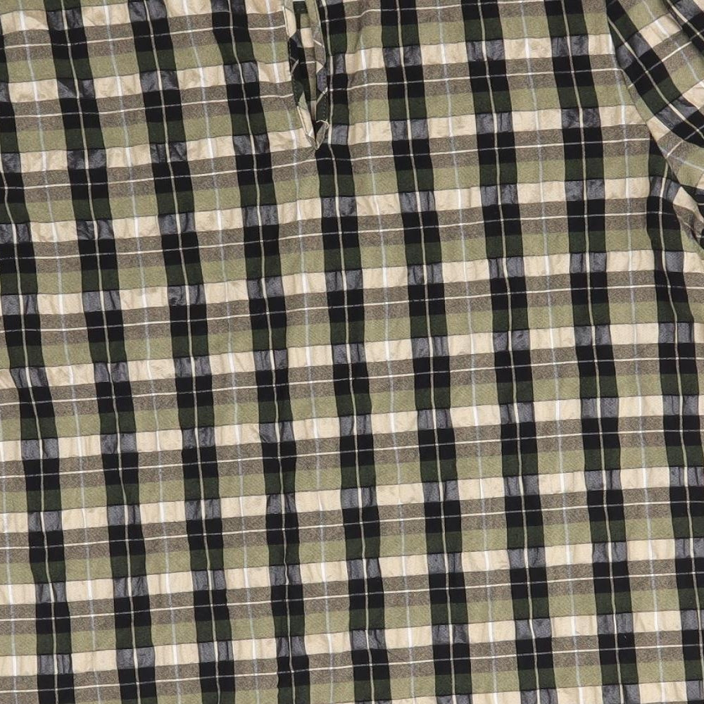 Primark Womens Brown Check Basic Blouse Size 6