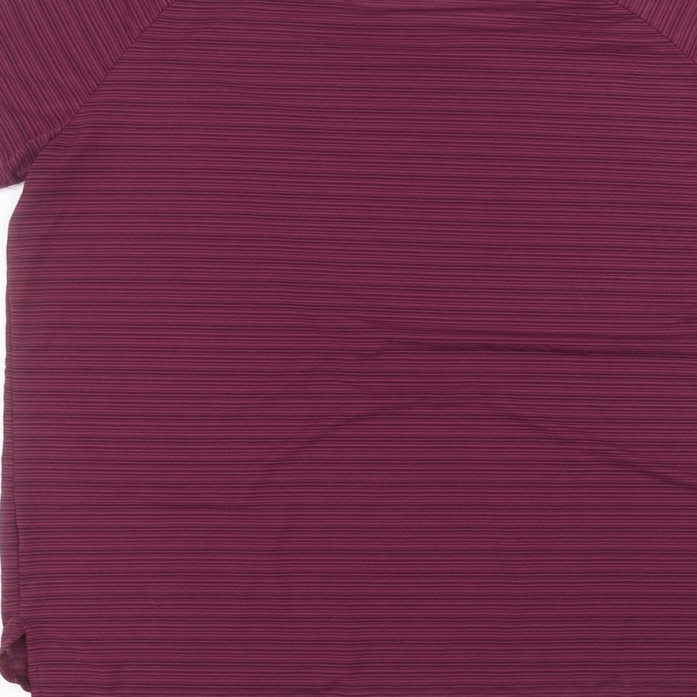 workout Womens Purple Basic T-Shirt Size 14