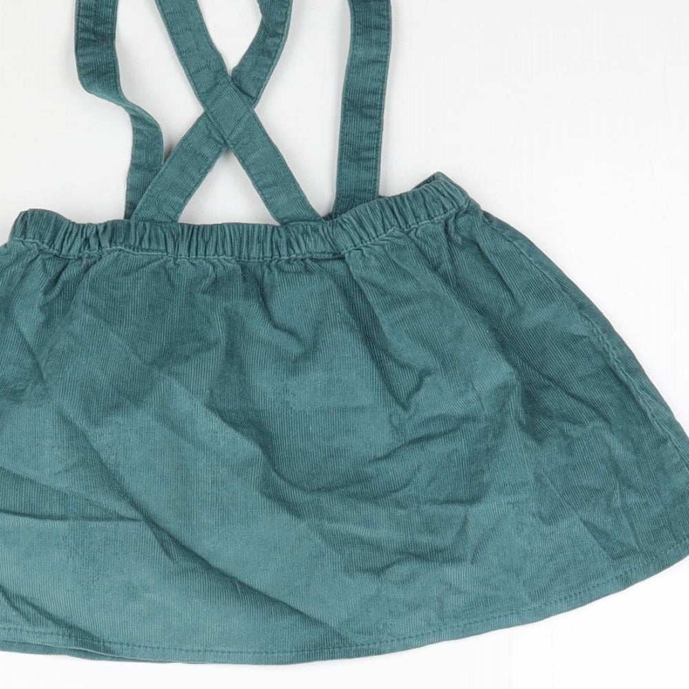 George Girls Green Corduroy Pinafore/Dungaree Dress Size 12-18 Months