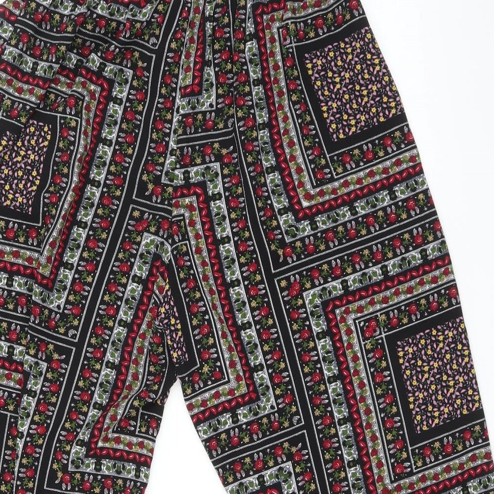 Preworn Womens Multicoloured Geometric Cropped Trousers Size 10