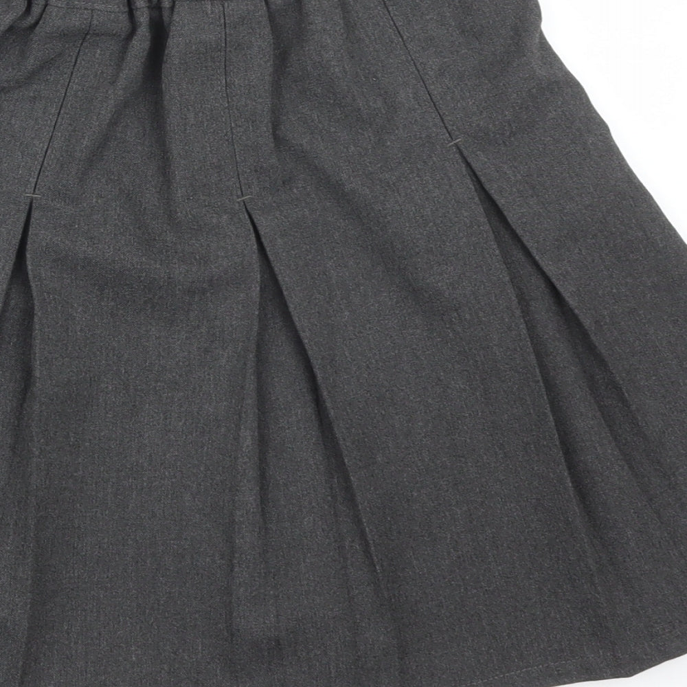 Marks & Spencer Girls Grey Pleated Skirt Size 9-10 Years