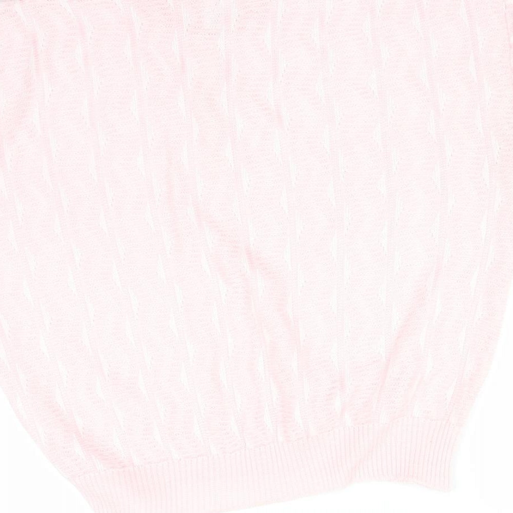 LITTLE WOODS Womens Pink Striped Basic T-Shirt Size 20