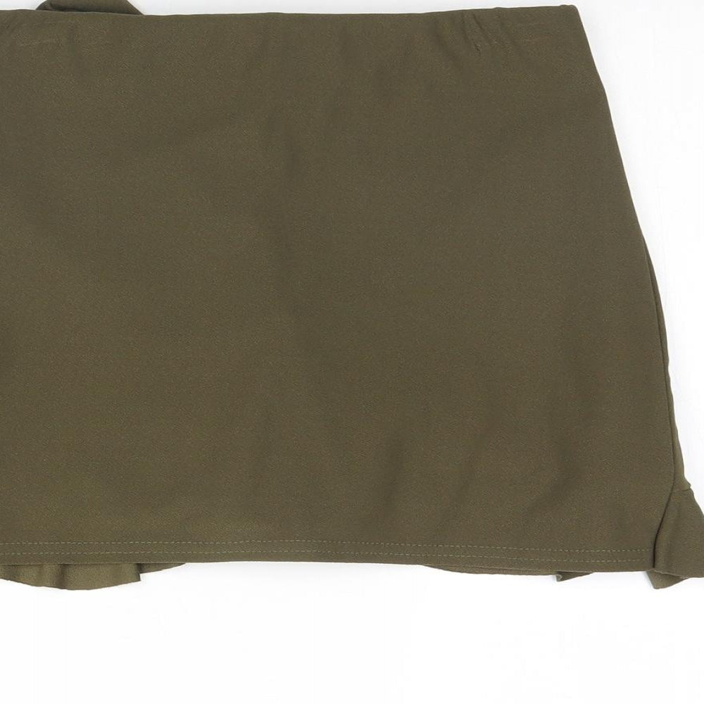 Missguided Womens Green Cut-Off Shorts Size 8