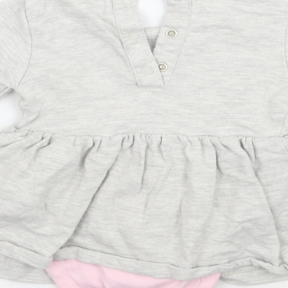 Minoti Girls Grey Babygrow One-Piece Size 0-3 Months