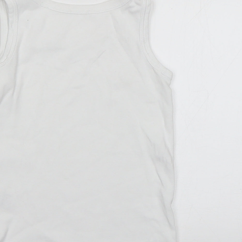 Marks & Spencer Boys White Basic Tank Size 3-4 Years