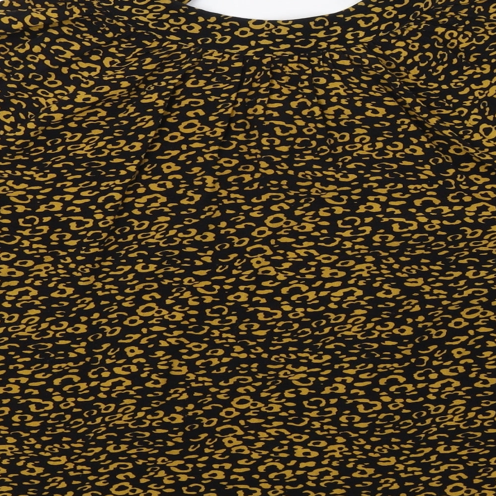 Marks & Spencer Womens Black Animal Print Basic Blouse Size 6