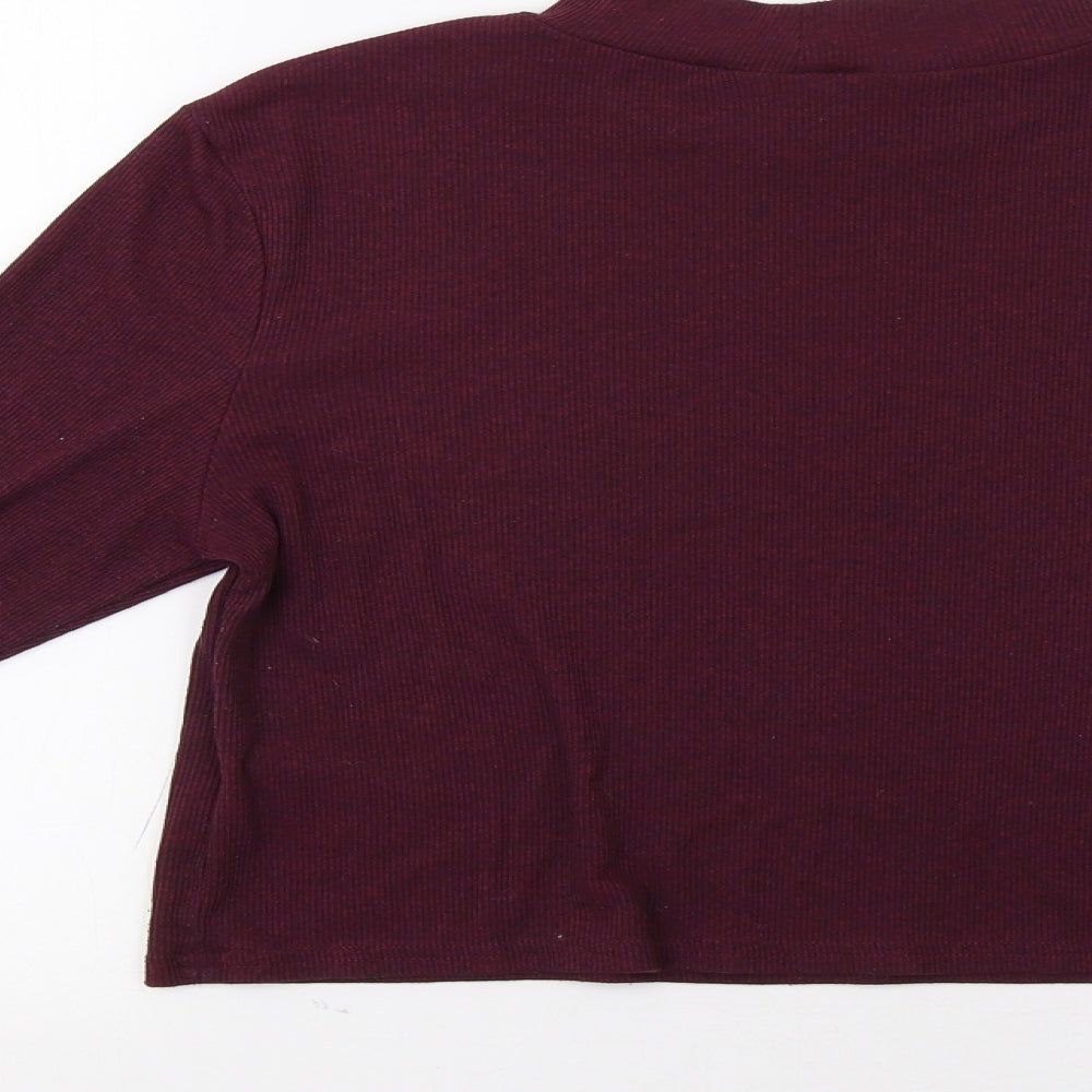 H&M Womens Purple Cropped T-Shirt Size L