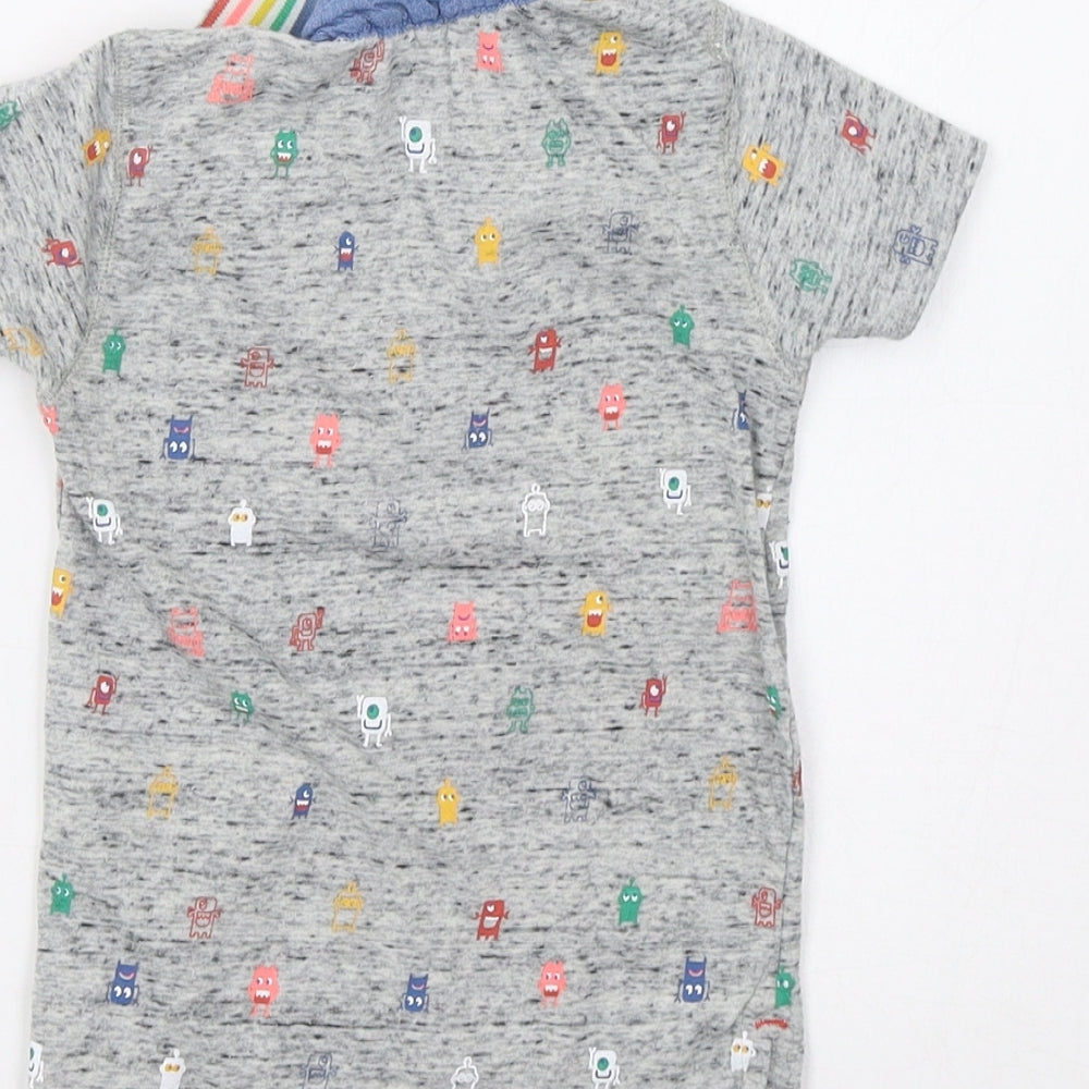 Primark Baby Grey Basic Polo Size 9-12 Months - Monster Print