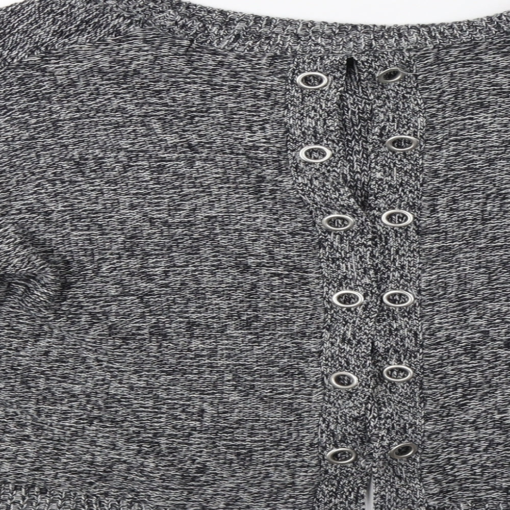 Brave Soul Womens Grey Pullover Jumper Size M - Open Back