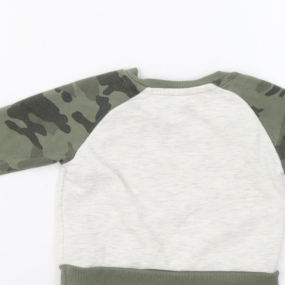 Primark Baby Grey Camouflage Pullover Jumper Size 6-9 Months