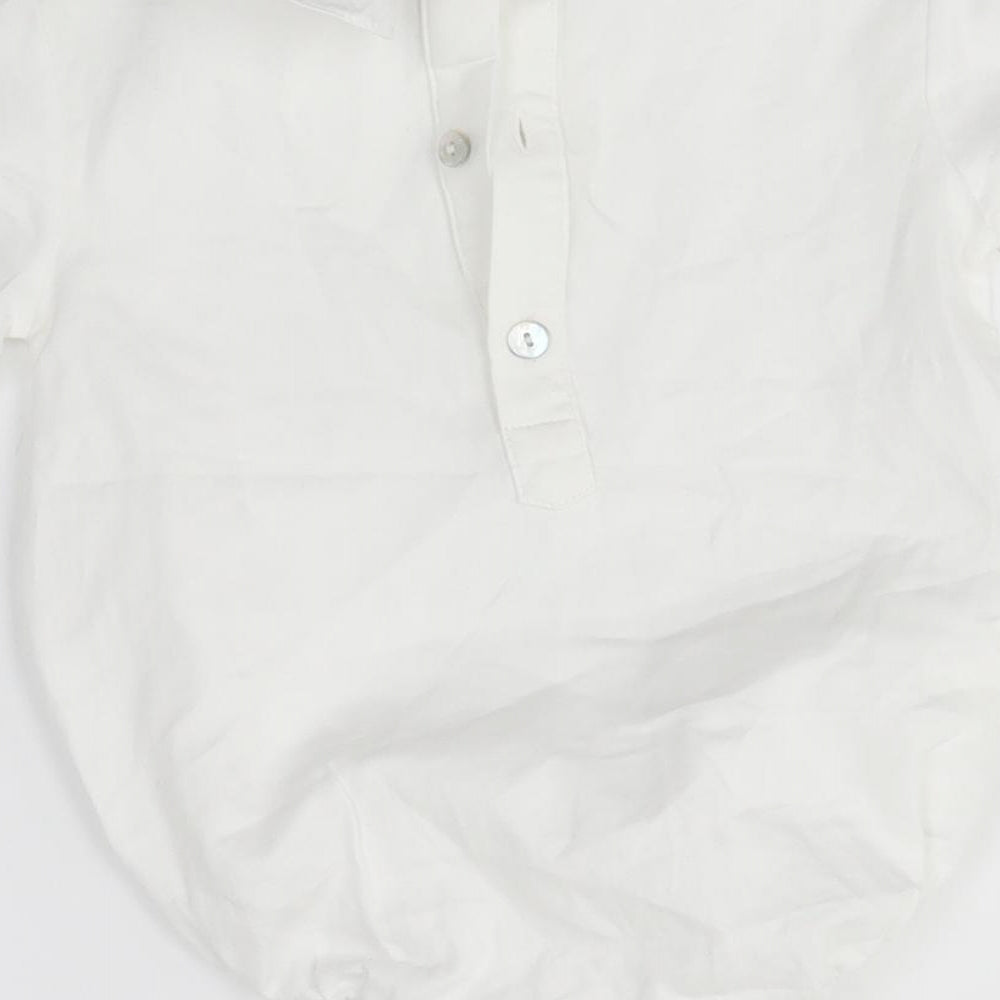 LE PETIT MICO Baby White Basic Blouse Size 12-18 Months