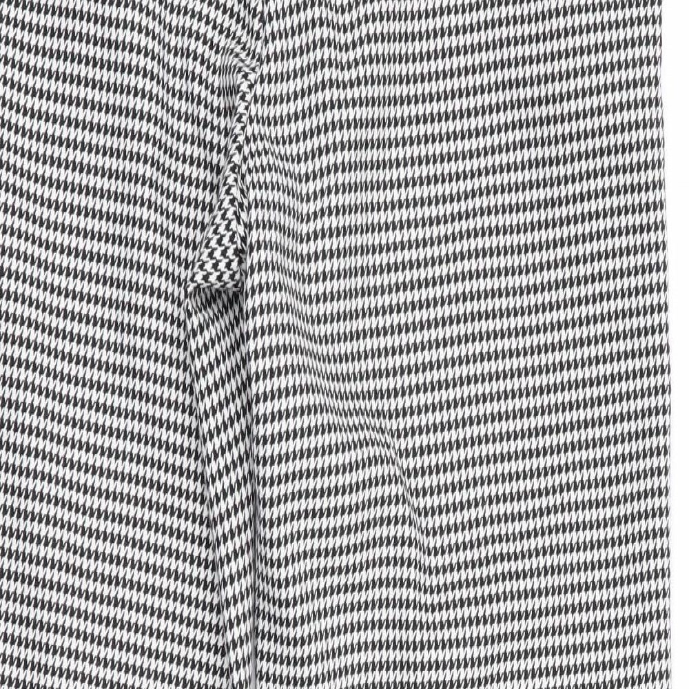 H&M Womens Black Houndstooth Capri Trousers Size 6 L25 in