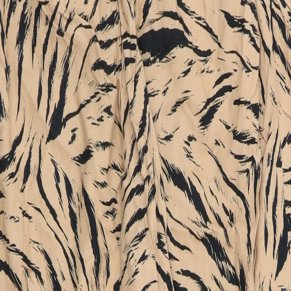 Dorothy Perkins Womens Brown Animal Print Bloomer Trousers Size 8 L27 in