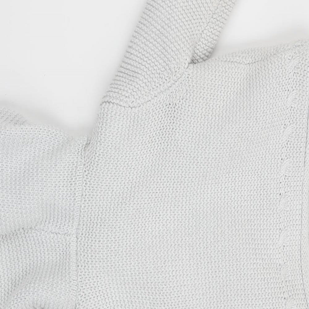 Max Studio Girls Grey Cardigan Jumper Size 2-3 Years - Subtle shimmer effect